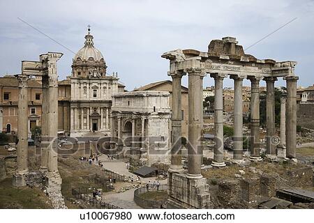 Stock Image - Roman Forum ruins in Rome, Italy.. Fotosearch