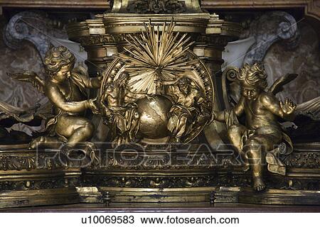 Sculpture of cherubs and Creation in Saint Peter's Basilica, Rome, Italy. View Large Photo Image Stock Image - Sculpture of cherubs and Creation in Saint Peter's Basilica, Rome, Italy.. Fotosearch