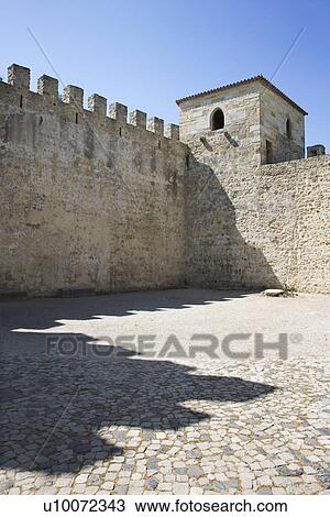 Stock Image - Castle structure in Lisbon, Portugal.. Fotosearch
