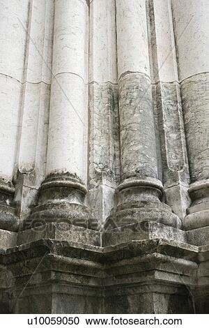 Stock Image - Detail of columns in Lisbon, Portugal.. Fotosearch