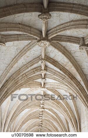 Rib-vaulted ceiling in Lisbon, Portugal. View Large Photo Image Stock Photo - Rib-vaulted ceiling in Lisbon, Portugal.. Fotosearch