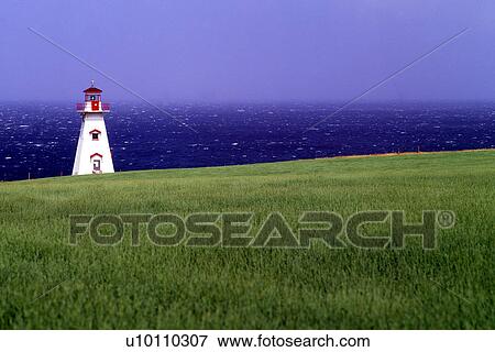 Stock Photo - Cape Tryon Lighthouse. Fotosearch