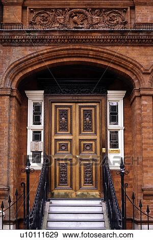 Stock Photo - Kensington wood door detail. Fotosearch