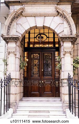 Stock Photography - Kensington wood door detail. Fotosearch