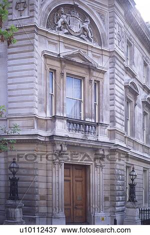 Stock Photo - Bow Street Magistrates Court wood door. Fotosearch