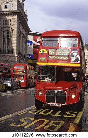 Stock Photograph - Double decker red London bus on Regent Street. Fotosearch