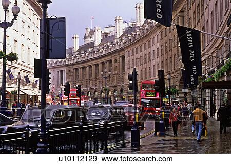 Regent Street in rain View Large Photo Image Stock Photo - Regent Street in rain. Fotosearch