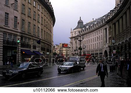 Stock Photograph - Regent Street in rain. Fotosearch