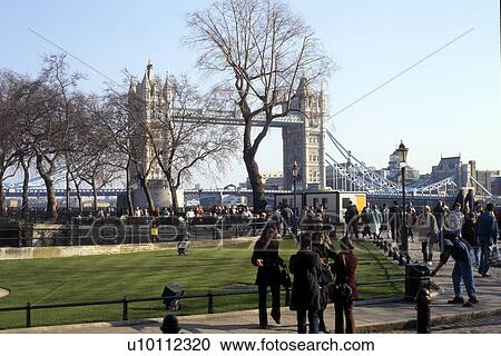 Stock Image - Tower Bridge from the Tower of London. Fotosearch