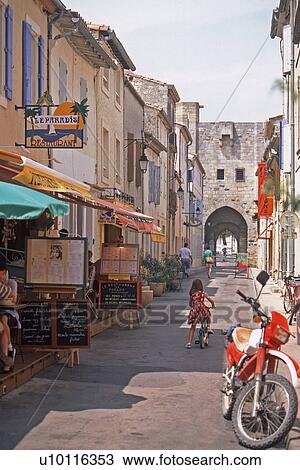 Stock Image - Aigues-Mortes -street view. Fotosearch