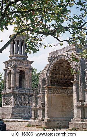 Glanum-Roman Arch View Large Photo Image Stock Photograph - Glanum-Roman Arch. Fotosearch