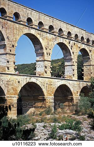 Pont du Gard View Large Photo Image Stock Image - Pont du Gard. Fotosearch