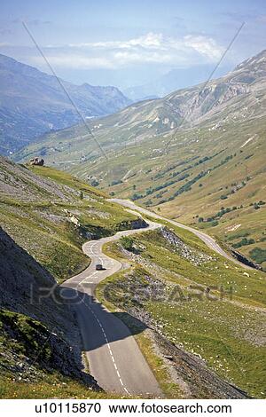 Stock Image - Romanche Gorge - Hautes Alpes - road view. Fotosearch