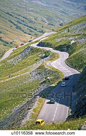 Stock Photo - Romanche Gorge - Hautes Alpes - road view. Fotosearch