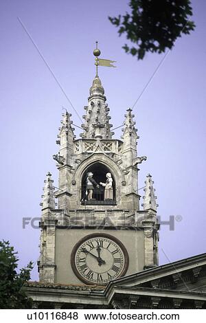 Stock Photo - Avignon - clock tower of Town Hall. Fotosearch