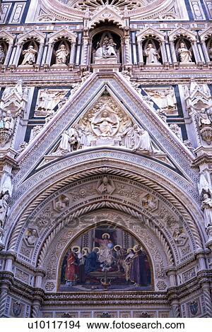 Picture - Florence - detail of Duomo facade. Fotosearch