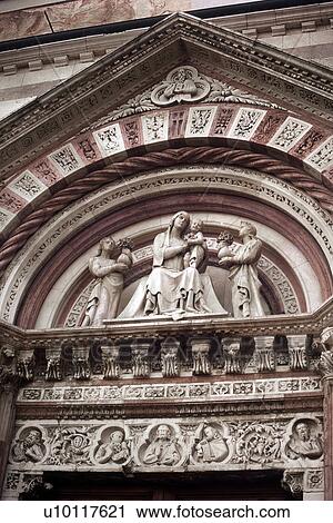 Stock Image - Florence - detail of Duomo facade. Fotosearch