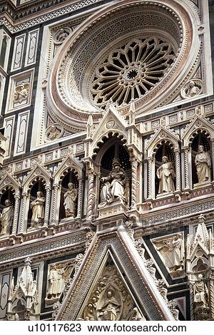 Stock Image - Florence - detail of Duomo facade. Fotosearch