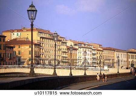 Pisa - Lungarno View Large Photo Image Stock Photography - Pisa - Lungarno. Fotosearch