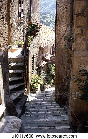 Stock Photo - Pitigliano - street. Fotosearch