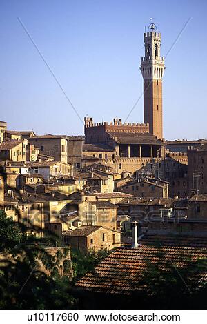 Siena - city view of Torre Mangia View Large Photo Image Stock Image - Siena - city view of Torre Mangia. Fotosearch
