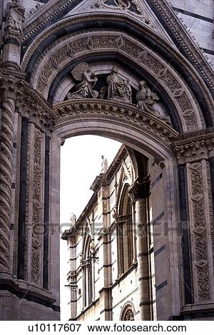 Siena - detail of Duomo - Portal View Large Photo Image Stock Photo - Siena - detail of Duomo - Portal. Fotosearch