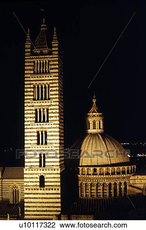 Siena Duomo-night view View Large Photo Image Stock Image - Siena Duomo-night view . Fotosearch