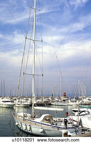 sailboats harbour pleasure craft alla tuscany punta italy fotosearch