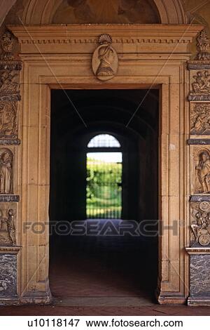 Stock Photo - Tuscany Italy-carved doorway. Fotosearch