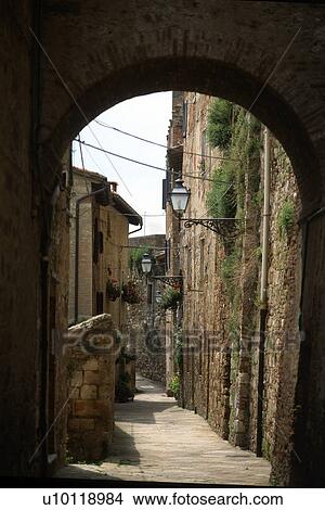 Picture - Colle val d'Elsa - street. Fotosearch
