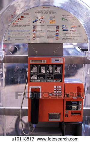 Florence - detail of public phone booth View Large Photo Image Stock Photo - Florence - detail of public phone booth. Fotosearch