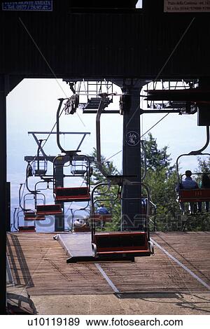 Stock Photo - Monte Amiata - ski chairs. Fotosearch