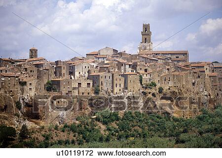 Pitigliano - view of town View Large Photo Image Stock Image - Pitigliano - view of town. Fotosearch