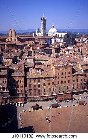 Siena Rooftops - view from Torre Mangia View Large Photo Image Stock Image - Siena Rooftops - view from Torre Mangia. Fotosearch