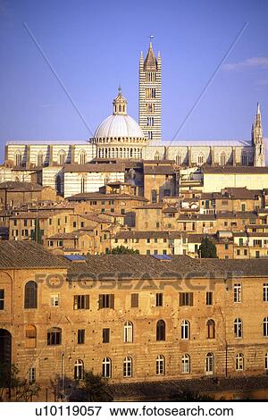 Siena - view of Duomo View Large Photo Image Stock Photo - Siena - view of Duomo. Fotosearch