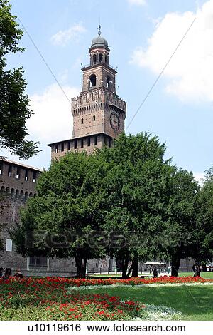 Castello Sforzesca-exterior view View Large Photo Image Stock Photograph - Castello Sforzesca-exterior view. Fotosearch