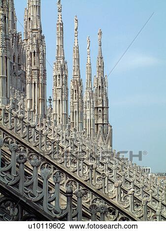 Duomo-ramparts detail View Large Photo Image Stock Image - Duomo-ramparts detail. Fotosearch