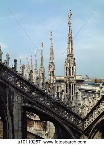 Duomo-ramparts detail View Large Photo Image Stock Photo - Duomo-ramparts detail. Fotosearch