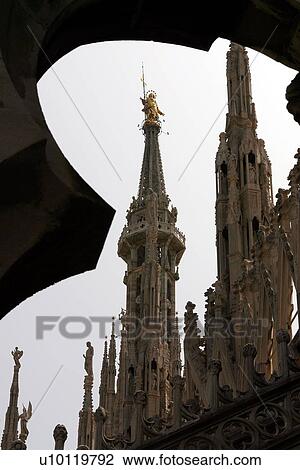 Duomo- view of ramparts and spires View Large Photo Image Stock Image - Duomo- view of ramparts and spires. Fotosearch