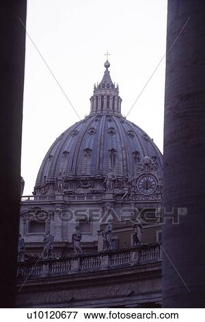 Cupola of S. Peter's- through Bernini Columns View Large Photo Image Stock Photo - Cupola of S. Peter's- through Bernini Columns. Fotosearch