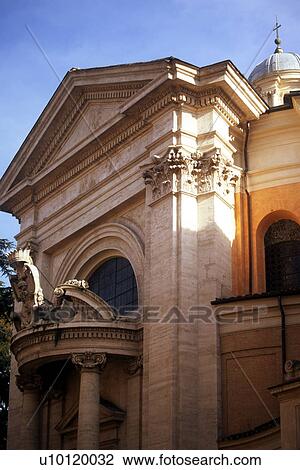 Stock Image - Detail facade: S Andrea al Quirinale. Fotosearch