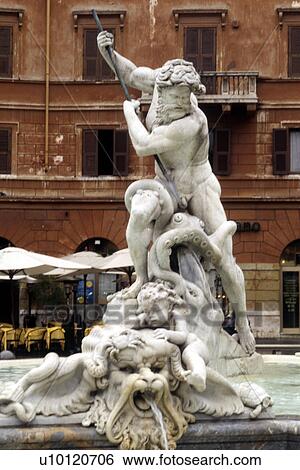 Stock Photograph - Piazza Navona-fountain. Fotosearch