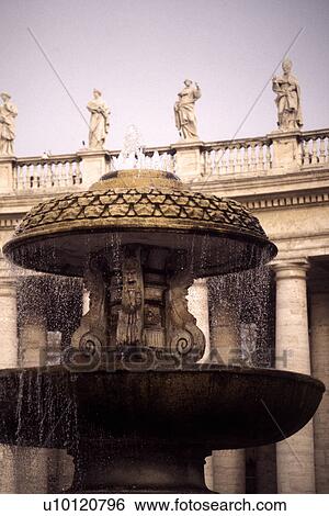 Stock Photograph -  Piazza S. Peter's-fountain. Fotosearch