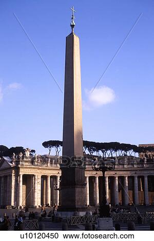 Piazza S. Peter's- Obelisk and Bernini Columns View Large Photo Image Stock Image - Piazza S. Peter's- Obelisk and Bernini Columns. Fotosearch