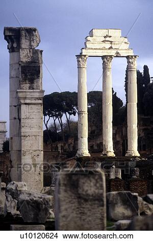 Picture - Roman Forum: Temple of Vespasian. Fotosearch