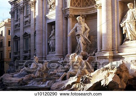 Trevi fountain View Large Photo Image Stock Image - Trevi fountain. Fotosearch