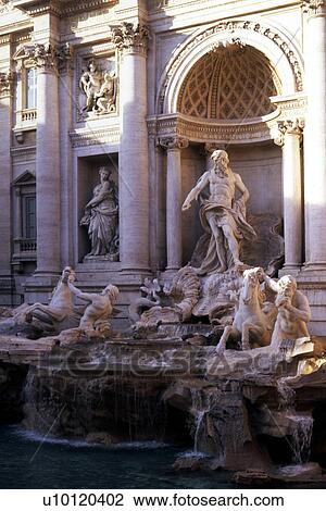 Stock Image - Trevi fountain. Fotosearch