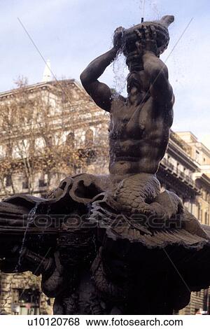 Triton Fountain -Bernini View Large Photo Image Stock Photo - Triton Fountain -Bernini. Fotosearch