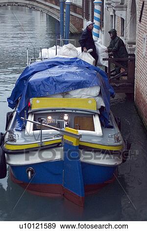 Stock Photo - Barge on canal. Fotosearch