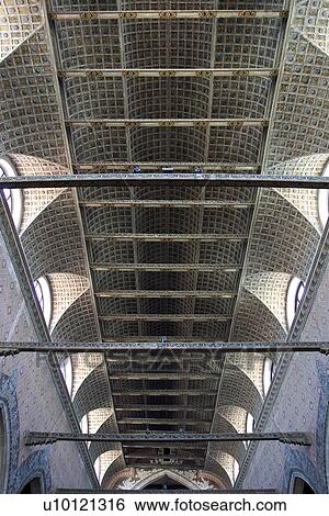 Stock Photograph - Ceiling of Santo Stefano Church. Fotosearch